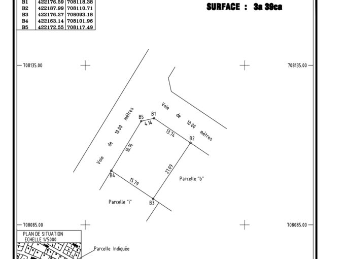 PARCELLE ANGLE DE RUE 336M² WOMEY 13,5M