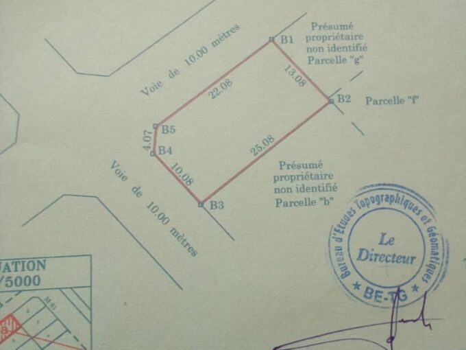 PARCELLE 323M² ANGLE DE RUE – AKASSATO 2ÈME POSI GOUDRON – 13 M